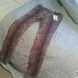 Zara Cheetah leopard jeans- New